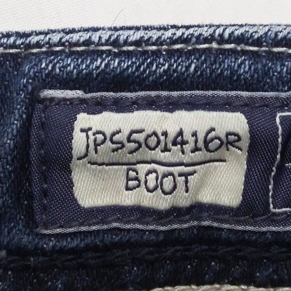 MISS ME Distressed Saddle Stitch Border Bootcut Jeans Flap Pockets JPS501416R - Picture 9 of 11